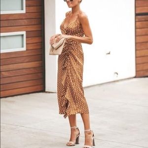 Polka dot satin dress